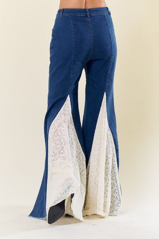 Hige Rise Seam Detail Bell Bottom
