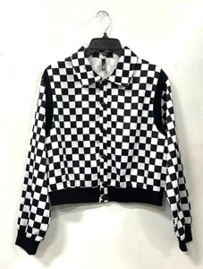 Checkered Snap Front Jacket