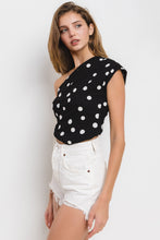 Load image into Gallery viewer, Polka Dot One Shoulder Top
