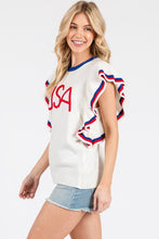 Load image into Gallery viewer, Ruffle Sleeve USA Top