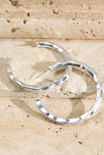 Load image into Gallery viewer, Hammered Hoop Earrings in Silver or Gold
