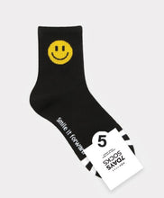 Load image into Gallery viewer, Smiley Sock in Black and White
