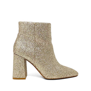 Veronica Ankle Boot in Gold Glitter