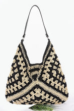 Load image into Gallery viewer, Woven Hobo Bag in Black or Khaki
