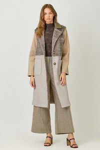Color Blocked Long Coat