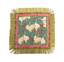 Load image into Gallery viewer, Fringed Tassel Chinoiserie Print Sqaure Scarf
