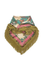 Load image into Gallery viewer, Fringed Tassel Chinoiserie Print Sqaure Scarf
