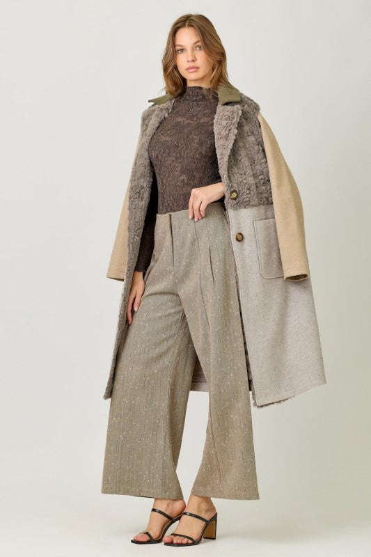 Color Blocked Long Coat
