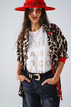 Load image into Gallery viewer, Leopard Button Down with Red Placket
