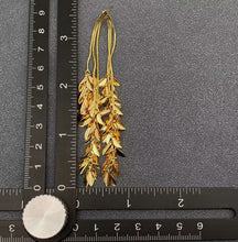 Load image into Gallery viewer, 18k Gold Plated Metal Fringe Leaves Earrings
