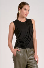 Load image into Gallery viewer, Side Drape Sleeveless Top in Black
