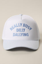 Load image into Gallery viewer, Really Busy Dailly Dallying Embroidered Seersucker Brim Hat

