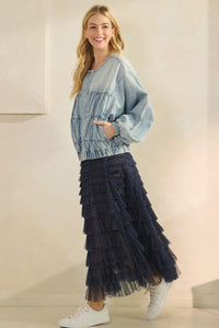 Ruched Denim Jacket