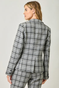 Plaid Blazer in Charcoal