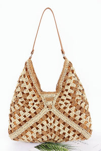 Woven Hobo Bag in Black or Khaki