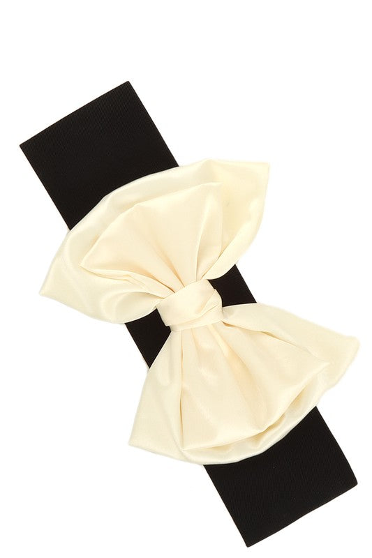 Ivory Bow Stretch Belt