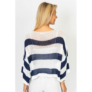 Striped Knit Tank in Navy/White