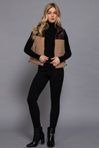 Reversible Faux Leather/Sherpa Vest