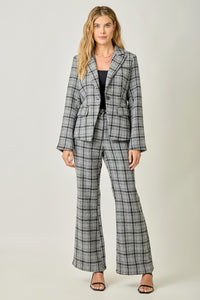 Plaid Blazer in Charcoal