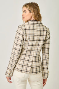 Plaid Blazer in Almond