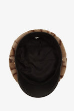 Load image into Gallery viewer, Faux Fur Leopard Print Newsboy Cap
