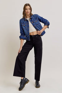 Hidden Trucker Denim Jacket Dark Wash