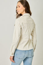 Load image into Gallery viewer, Washed Peplum Jacket in Ivory
