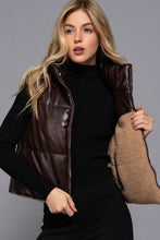 Load image into Gallery viewer, Reversible Faux Leather/Sherpa Vest
