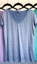 Load image into Gallery viewer, Italian V-Neck Tee in Orange &amp; Blue
