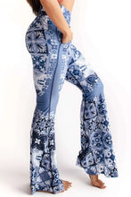 Load image into Gallery viewer, Yoga Democracy Mosaic in Blue Pocket Bell Pant
