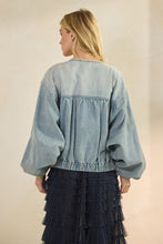 Load image into Gallery viewer, Ruched Denim Jacket
