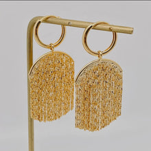 Load image into Gallery viewer, Gold Plated Tassel Huggie Earrings
