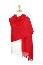 Load image into Gallery viewer, Cashmere Blend Wrap in Red &amp; Cream
