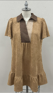 THML Short Sleeve Suede Dress