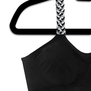 Woven Strap It on Black Bra
