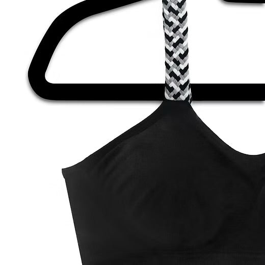 Woven Strap It on Black Bra