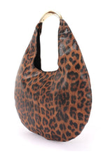 Load image into Gallery viewer, Faux Leather Leopard Hobo Bag
