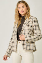 Load image into Gallery viewer, Plaid Blazer in Almond
