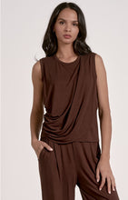 Load image into Gallery viewer, Side Drape Sleeveless Top in Cocoa

