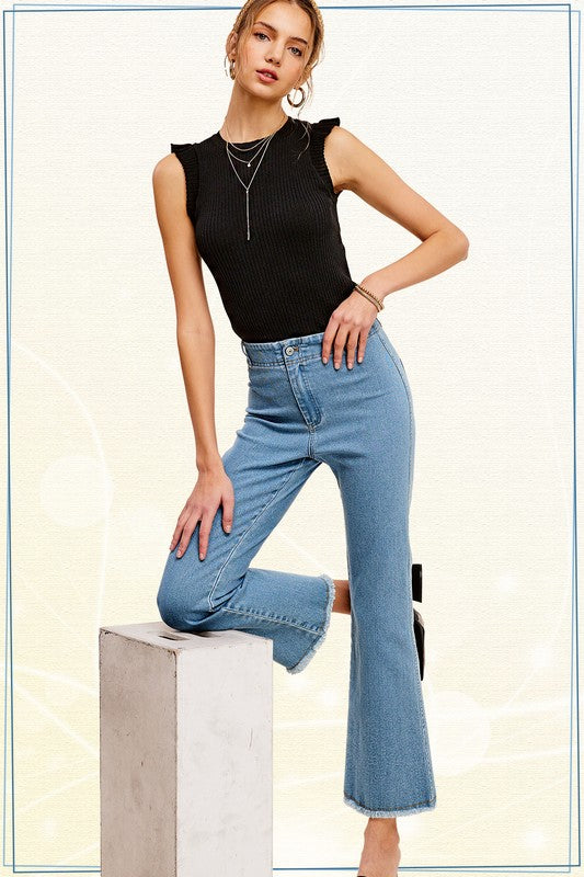 Best Seller Denim Flare Stretchy Pants
