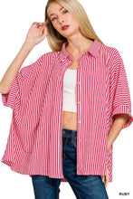 Load image into Gallery viewer, Oversized Striped Button Down
