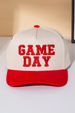 Load image into Gallery viewer, Game Day Baseball Hats in Black &amp; Red
