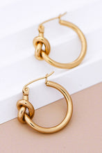 Load image into Gallery viewer, Stainless Steel Knot Hoop Earrings

