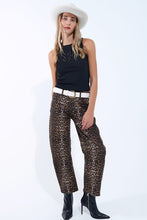 Load image into Gallery viewer, Leopard Barrel Jeans

