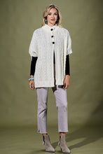Load image into Gallery viewer, Cable Knit Button Up in Ivory &amp; Tan
