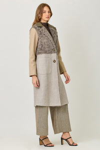 Color Blocked Long Coat