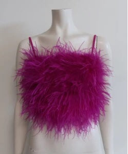 Feather Top in Black or Magenta