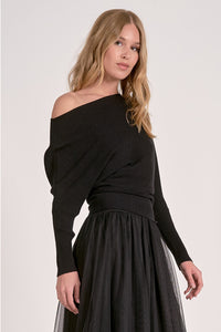 Black Off Shoulder Top