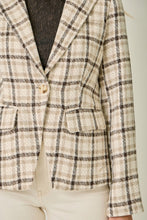 Load image into Gallery viewer, Plaid Blazer in Almond
