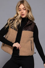 Load image into Gallery viewer, Reversible Faux Leather/Sherpa Vest
